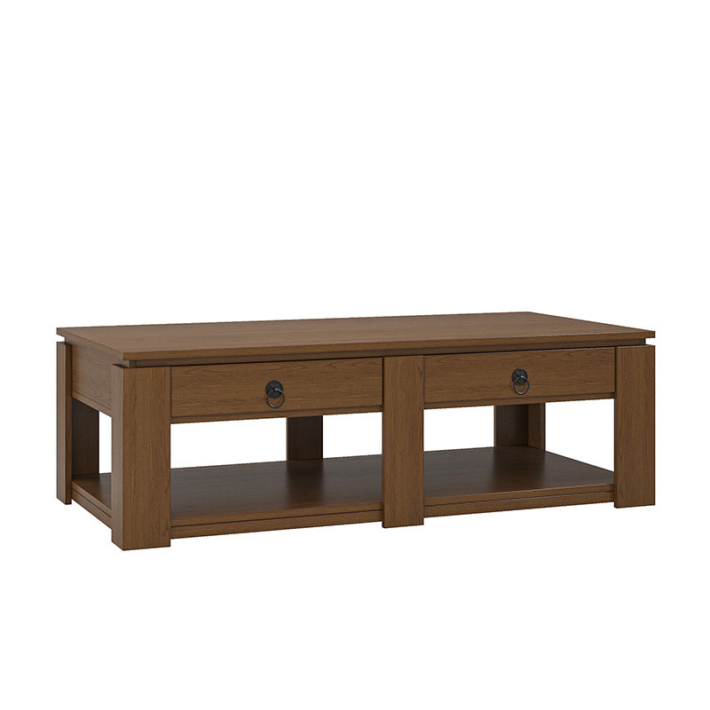 Modern Farmhouse Coffee Table with Solid Wood Legs - Rustic Chic Living Room Centerpiece for Home Decor & Cozy Gatherings
