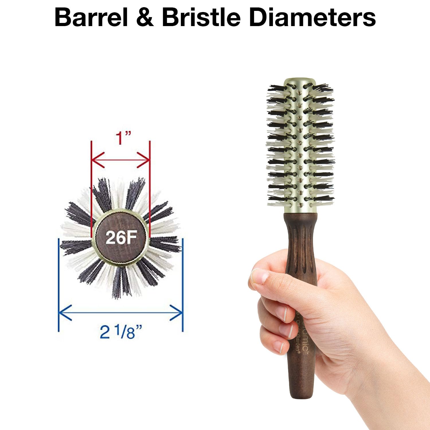 8.5-Inch Firm Eco-Friendly Ceramic Brush for Hair Styling & Detangling – Perfect for Salons, Home Use & Travel
