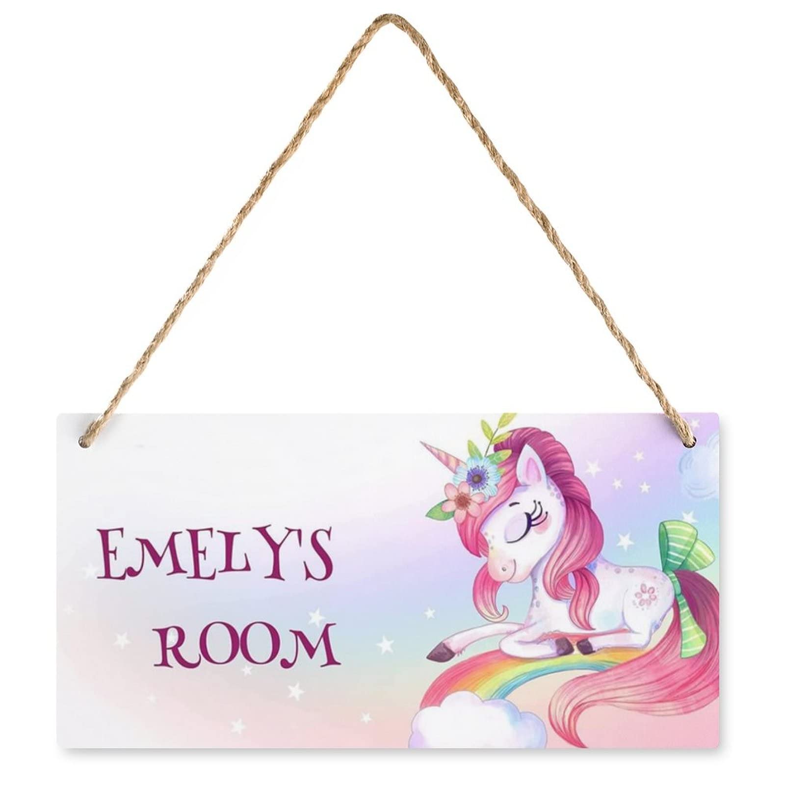 Personalized Rainbow Unicorn Wooden Sign - Nursery & Bedroom Wall Decor