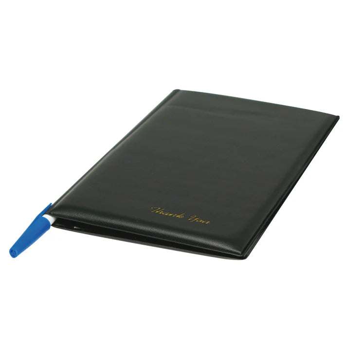 Winco Black Check Holder - 10 x 5.5 Inches - Durable Plastic Checkbook Cover for Business & Personal Use - Perfect for Organizing Checks, Receipts & Cards at Office or Home