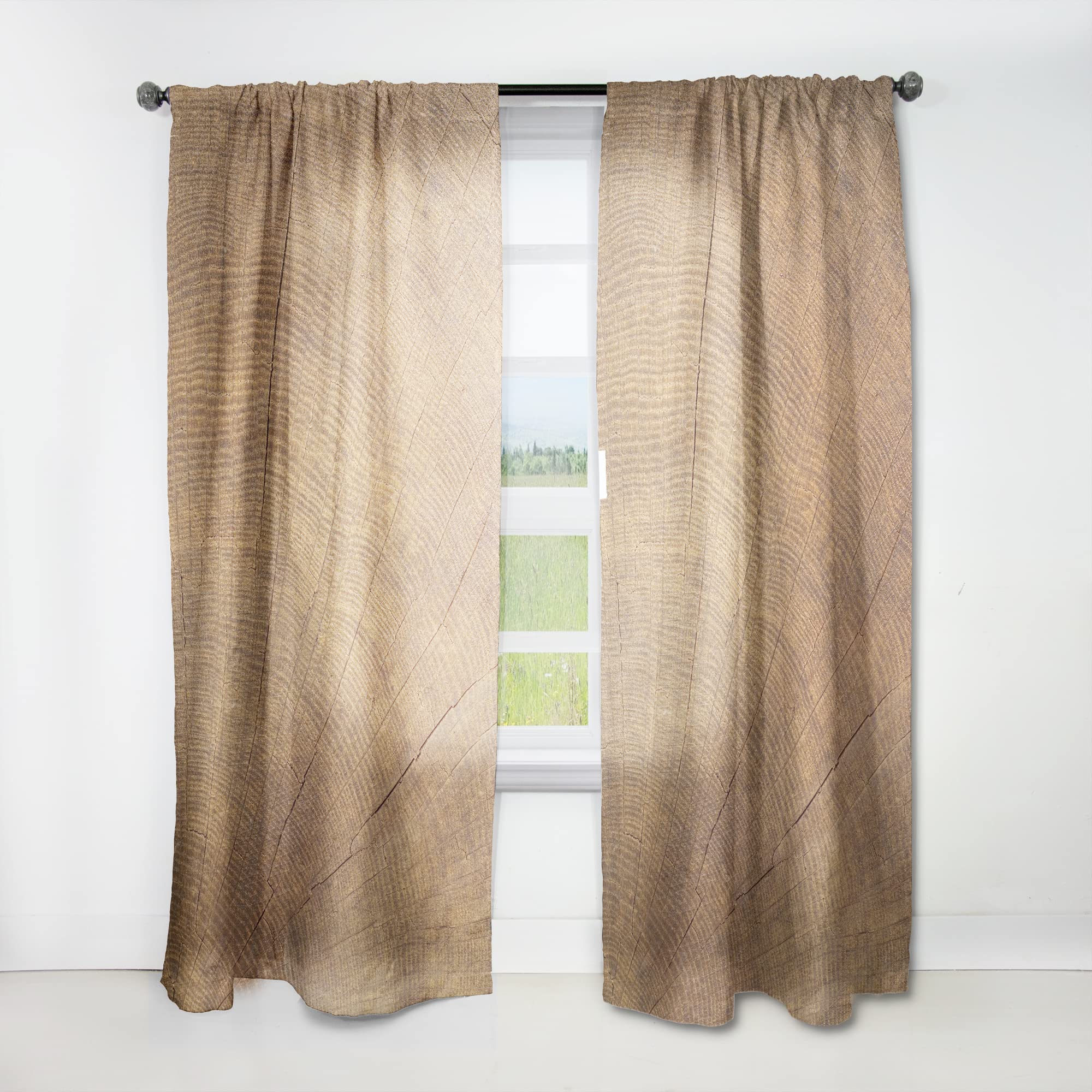 DesignQ Thermal Insulated Curtains - 'Concentric Annual Tree Rings' Pattern, Single Panel 52x63 Inches - Blackout Drapes for Bedroom & Living Room | Perfect for Energy Efficiency, Privacy & Home Decor