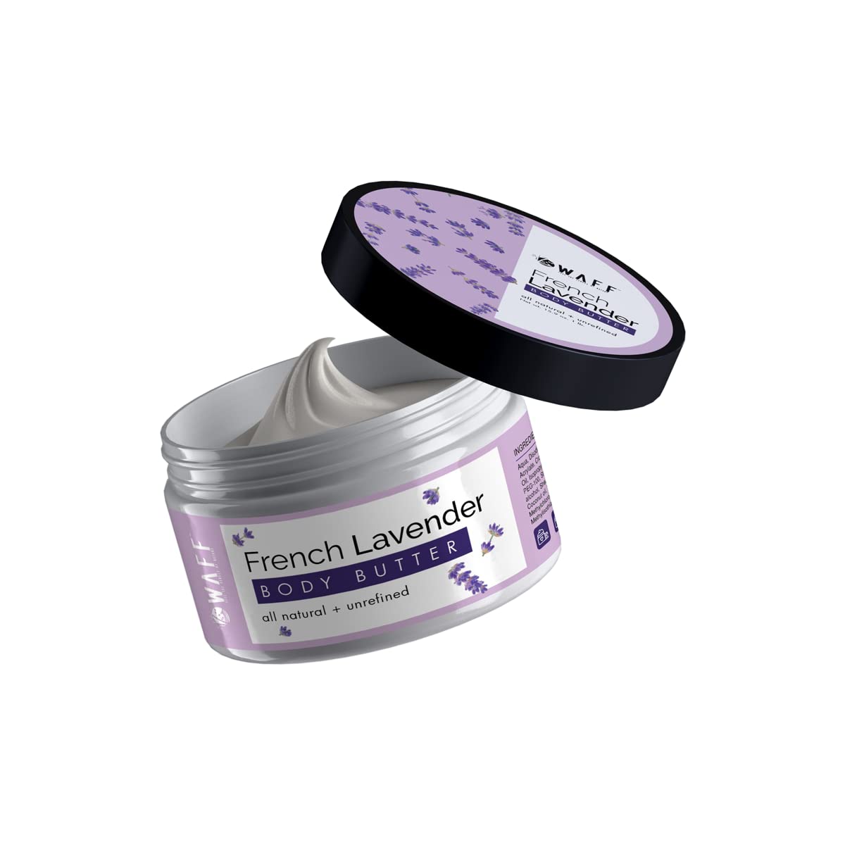 WAFF Lavender Body Butter Cream 100gm - Deep Hydrating Moisturizer with French Lavender Oil & Vitamin E for Dry, Itchy Skin - Non-Greasy Winter Care for Women & Men - Soothing Aromatherapy for Relaxation & Bedtime Routine