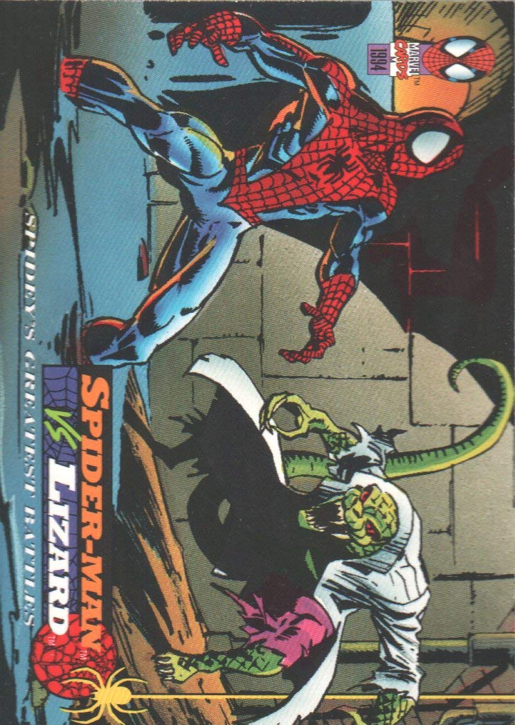 1994 Amazing Spider-Man Trading Cards #102 Spider-Man vs. Lizard - Rare Marvel Collectible for Comic Fans & Card Collectors - Perfect for Display, Trading, and Investment