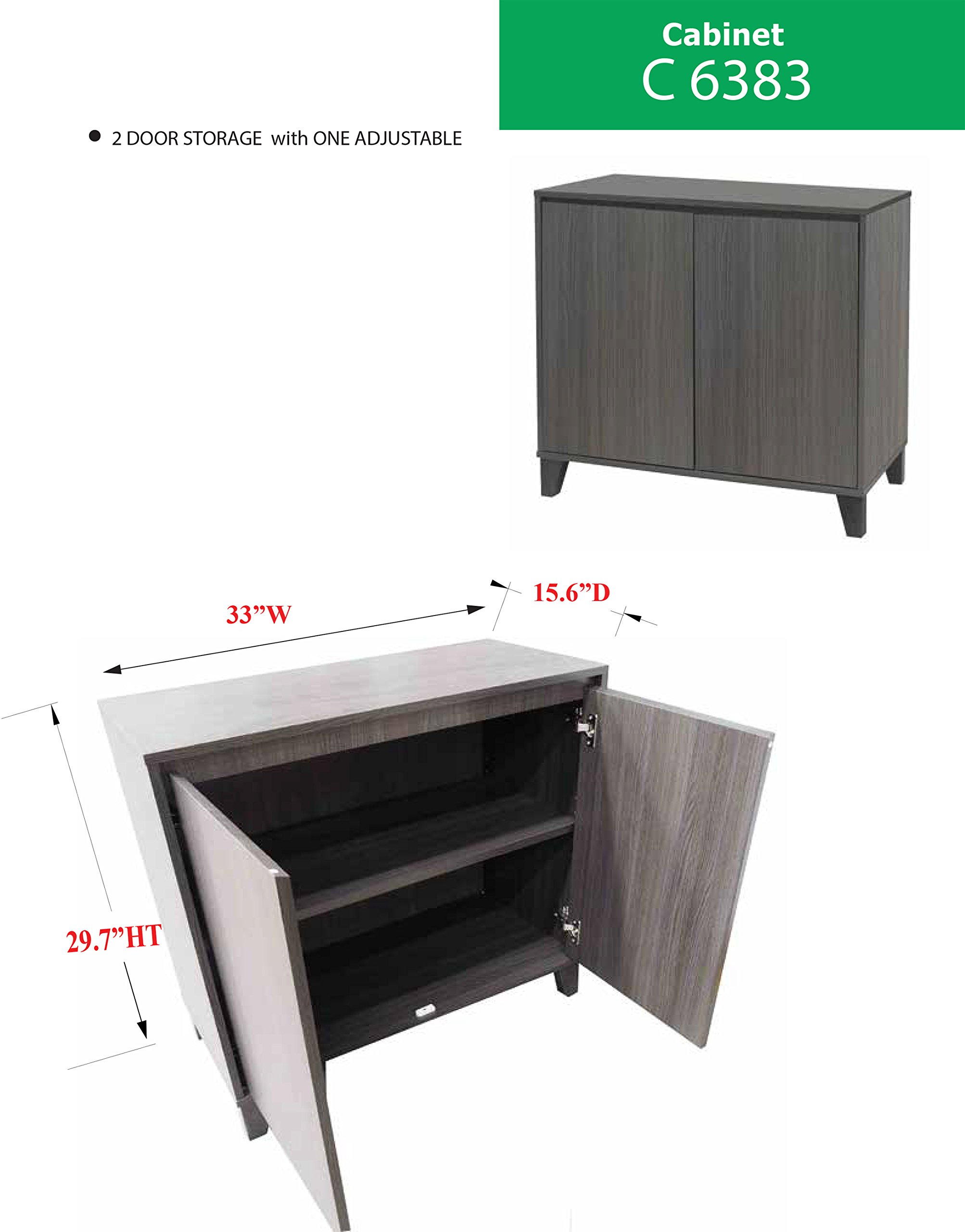 Kings Brand Furniture - 2 Door Cabinet Entryway Console Table with Storage Shelf, Oak Gray - Perfect for Hallway, Living Room & Entryway Organization