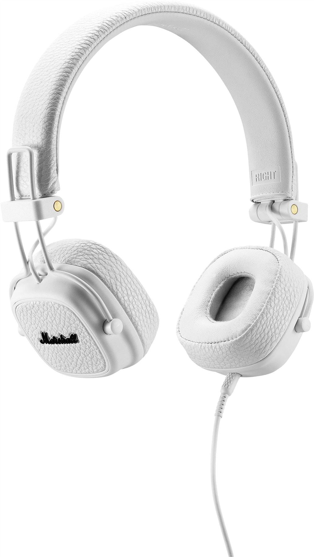 Marshall Major III Bluetooth Over-Ear Headphones with 3.5mm Jack - Premium Sound, Wireless & Wired, Foldable Design, White - Perfect for Travel, Gym, and Home Listening (Model 4092185)