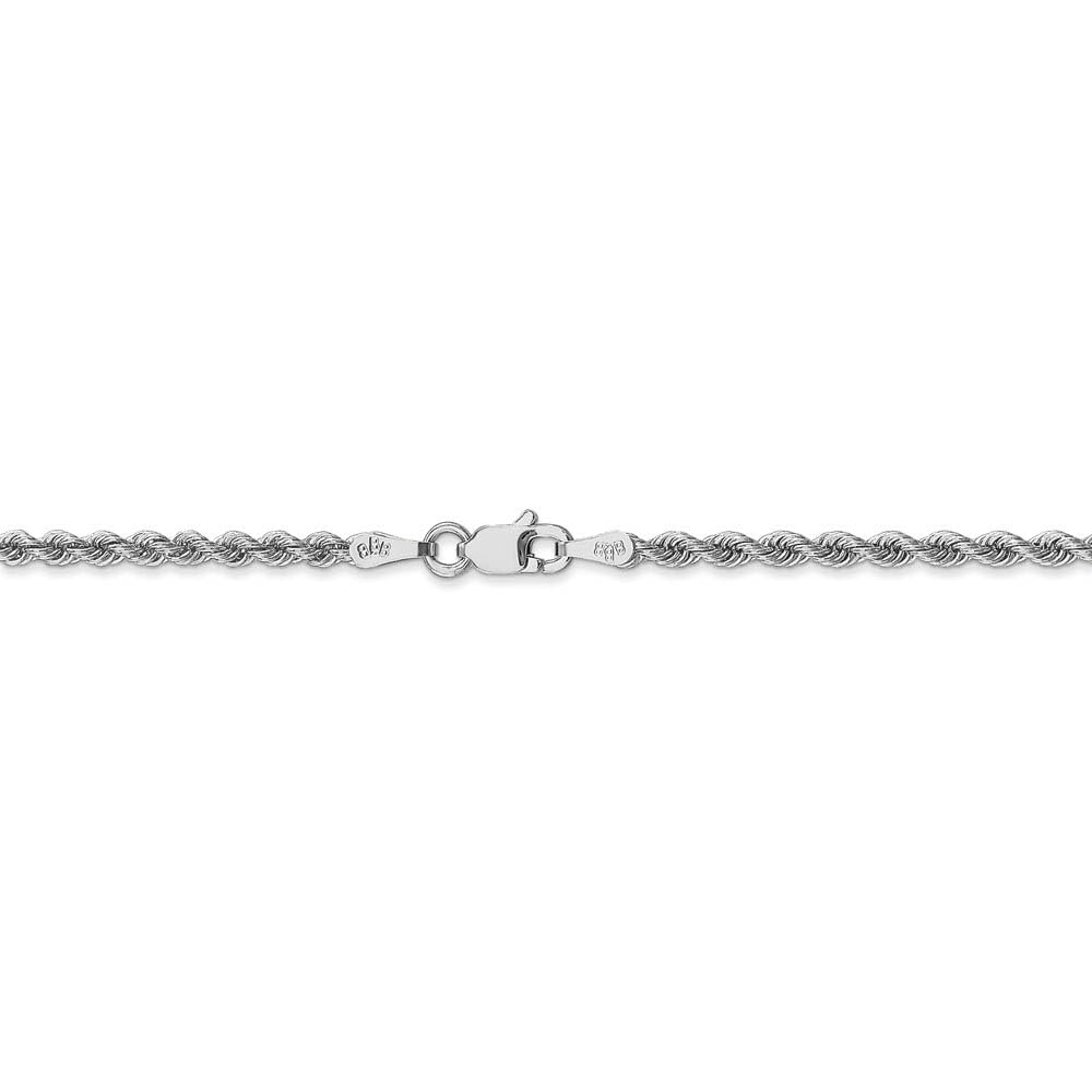 14k White Gold Handmade Rope Chain Necklace 2.5mm - Elegant Jewelry for Women
