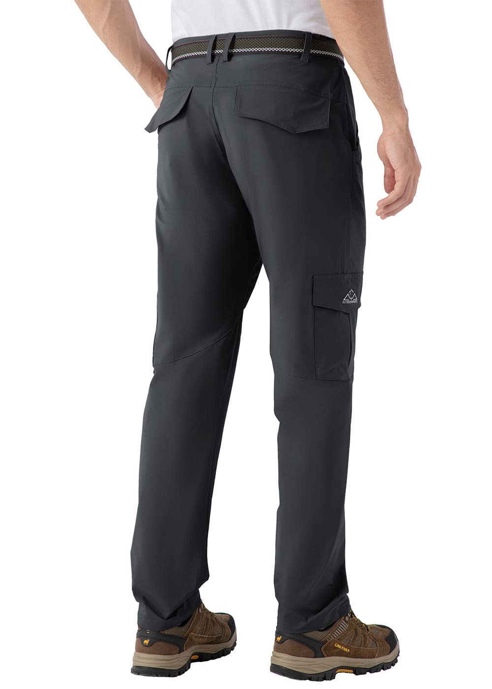 JHMORP Men's Hiking Pants - Stretch Lightweight Quick-Dry Water Resistant Outdoor Cargo Pants with 6 Pockets for Hiking, Fishing, Camping & Work