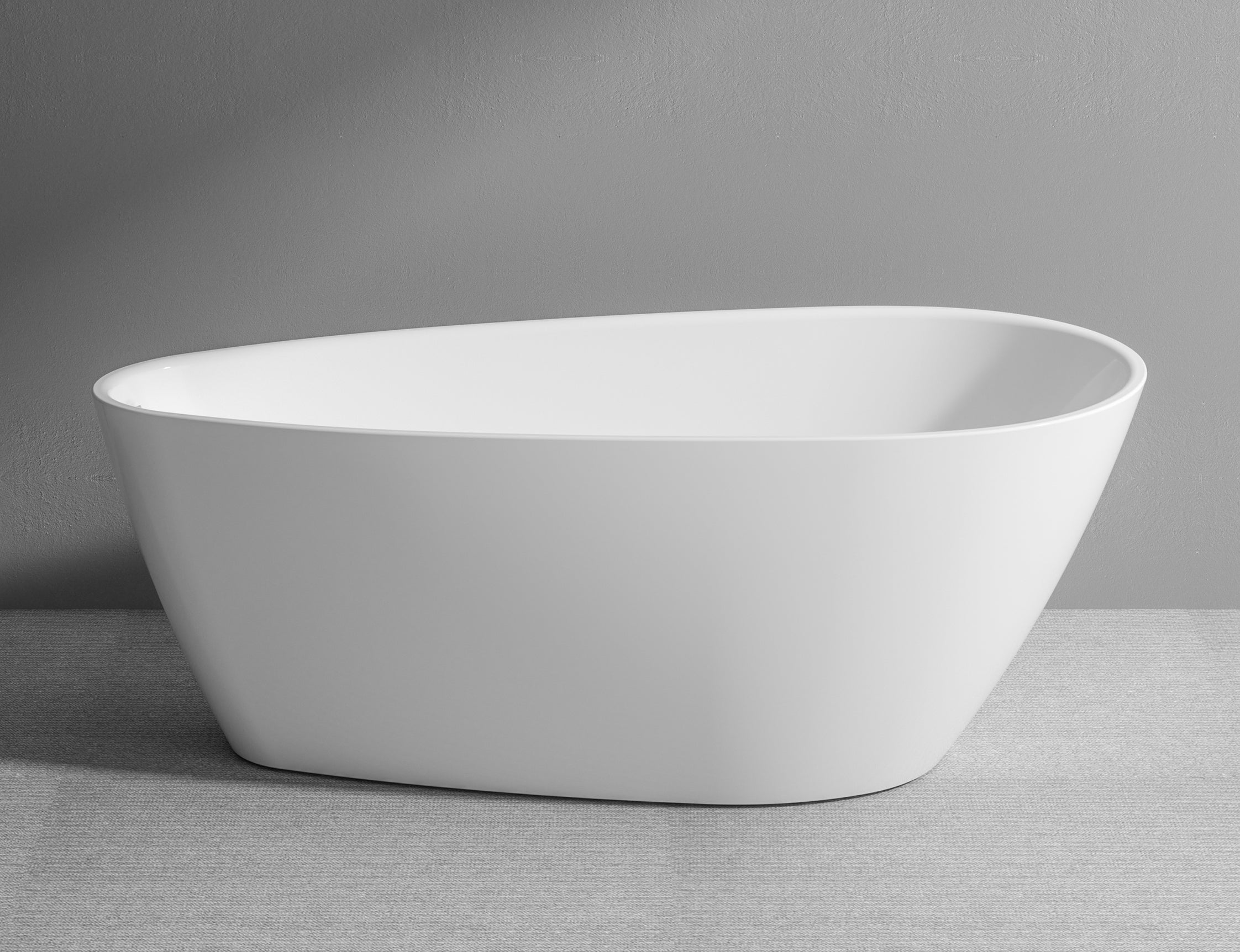 DAX Oval Freestanding Acrylic Bathtub - 63 x 29 Inches, White (BT 9092) | Modern Bathroom Luxury for Spa-Like Relaxation at Home