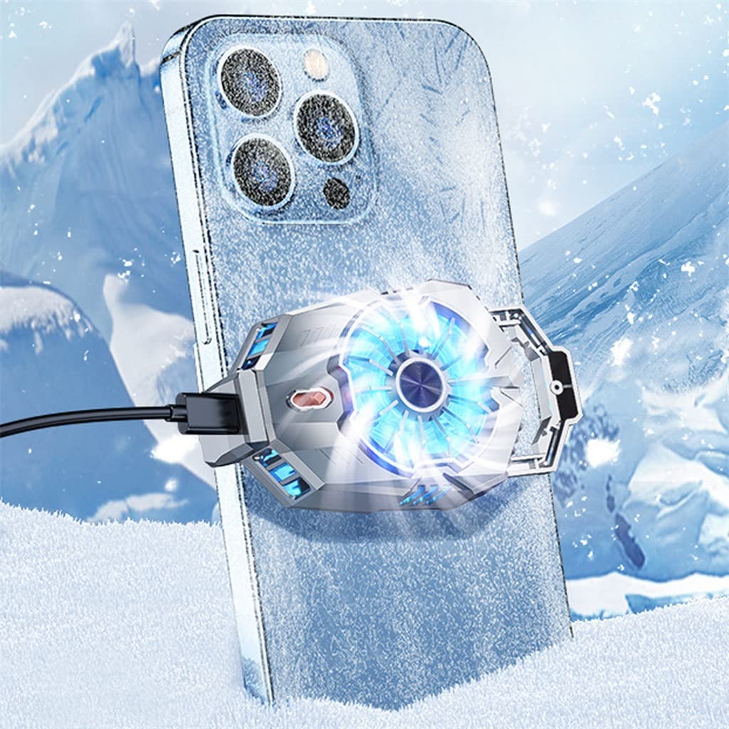 TOTOU Mini Mobile Phone Cooler Fan - Portable Battery Cooling Fan with Turbo Hurricane Technology for Gaming Phones - Heat Sink Radiator for iPhone & Android (One Size, Color A) - Perfect for Gaming, Streaming & Overheating Protection