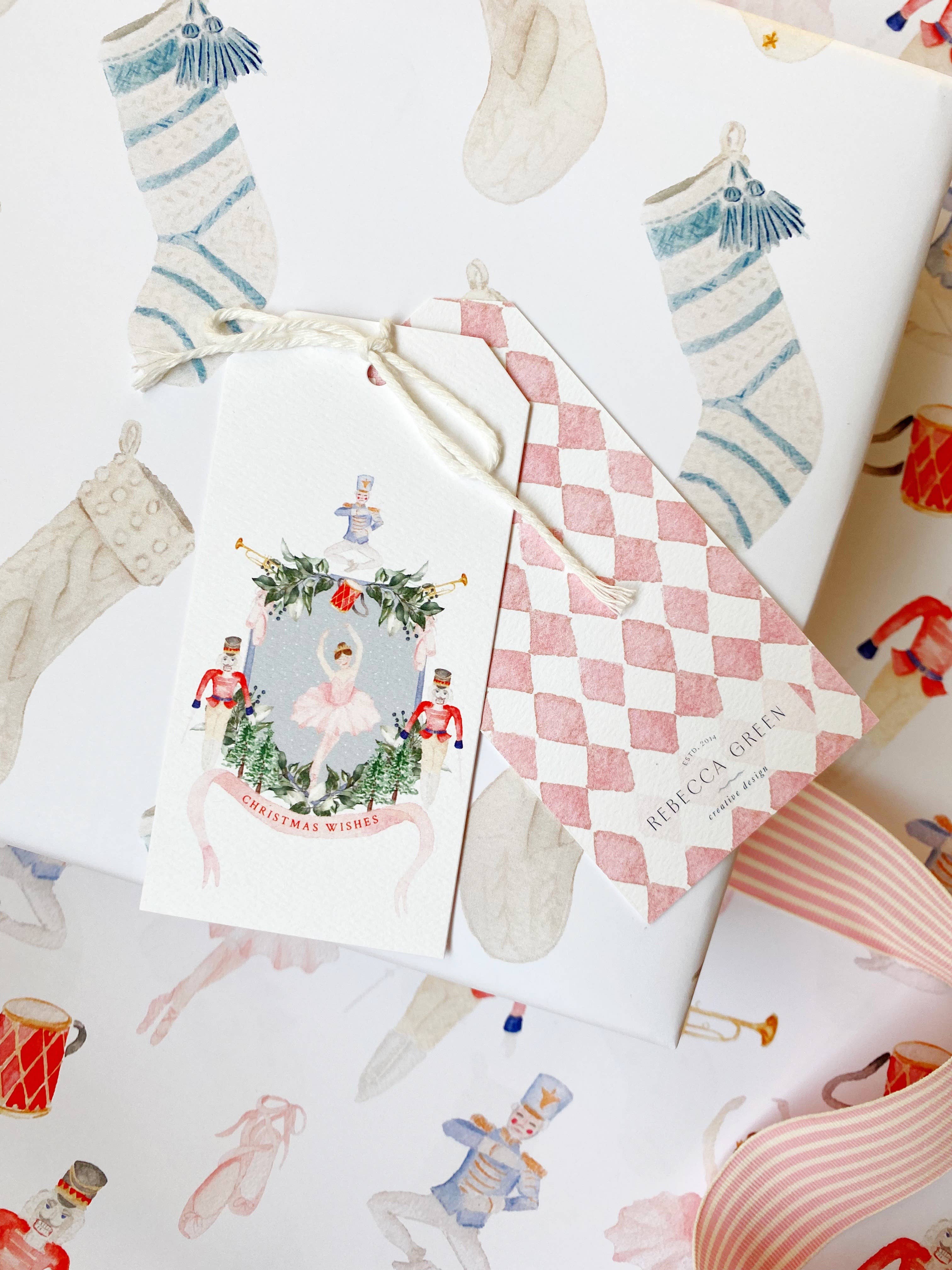 Festive Christmas Wishes Gift Tags - 50 Pack Holiday Sticker Labels for Presents, Cards & Stockings - Perfect for Holiday Gifting, Party Favors & DIY Crafts