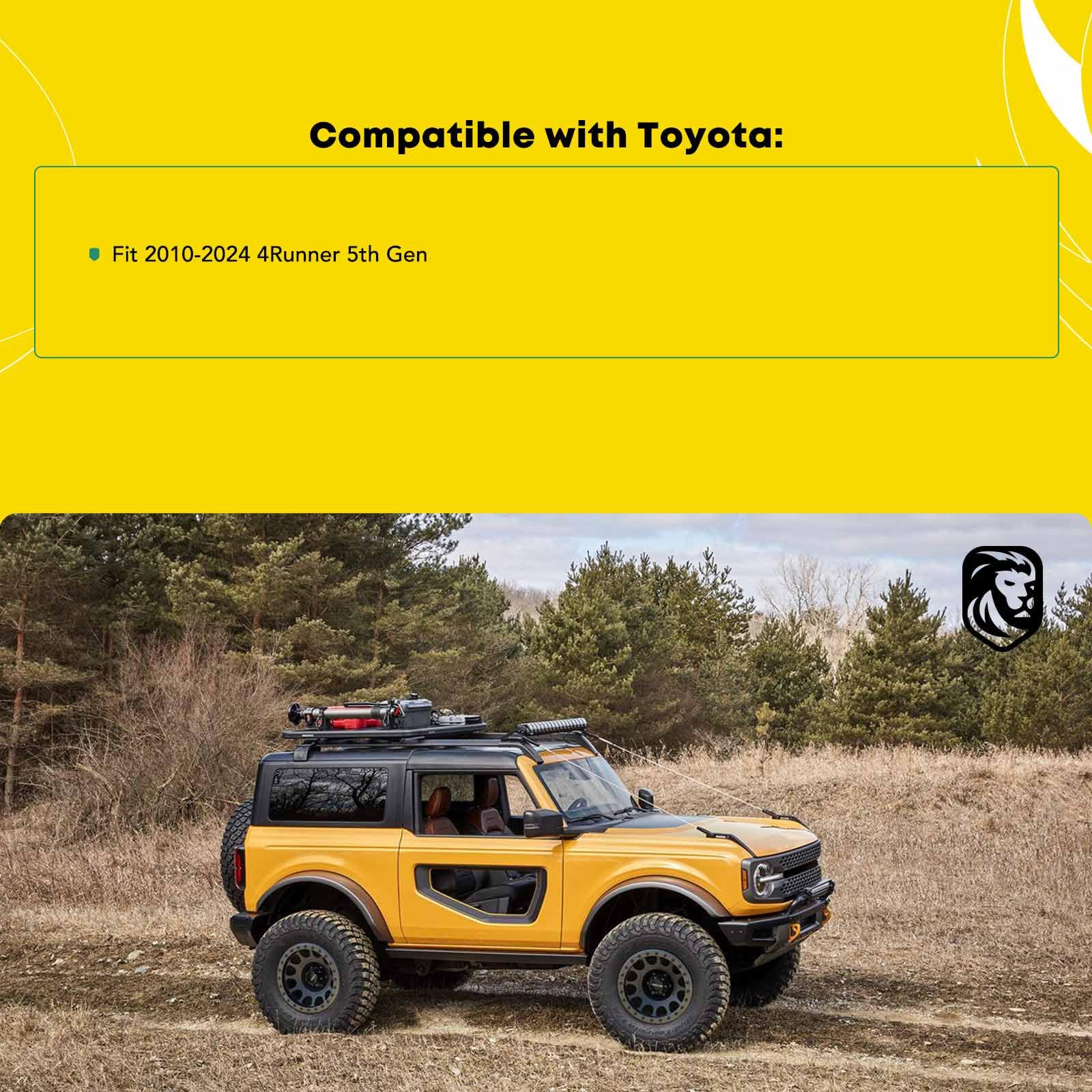 YHTAUTO 165 Lbs Aluminum Alloy Car Roof Rack Cargo Carrier - Compatible with Toyota 4Runner 2010-2024 (5th Gen) - Heavy Duty Luggage Rack for Rooftop Tent, Kayak, Bike, Snowboard, Ski & Canoe - Perfect for Camping, Road Trips & Outdoor Adventures
