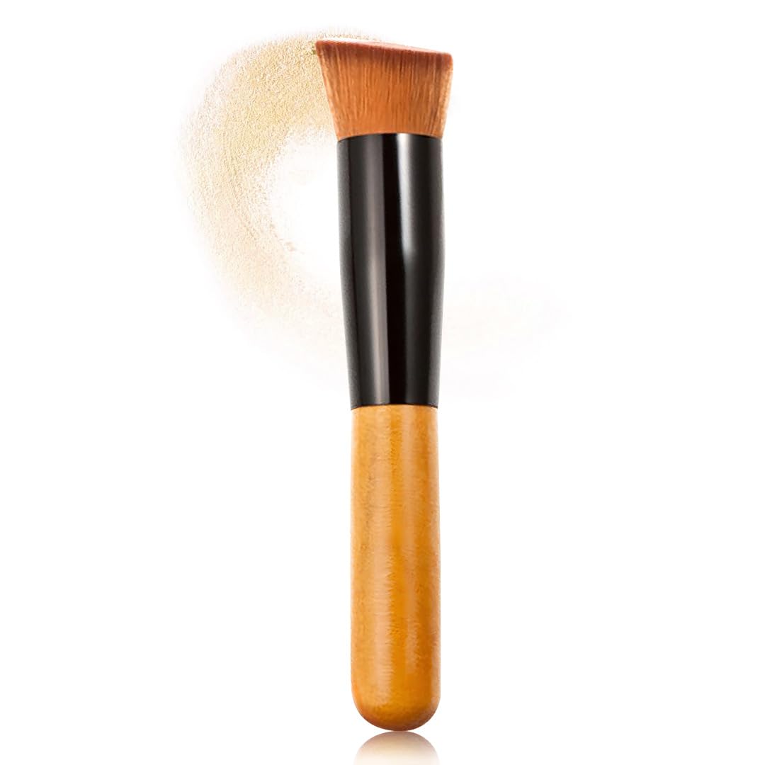 Gleva Wooden Makeup Brush Set - Liquid Blush Bronzer, Concealer Highlighter, Foundation Powder & Cream Contour Brush for Buffing, Blending & Flawless Coverage | Perfect for Professional Makeup Artists & Daily Beauty Routine