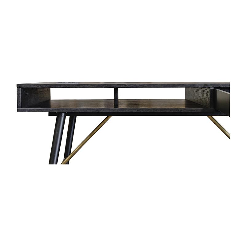 RANIA Study Desk Console 120cm Black Ash - Modern Writing Desk for Home Office, Study Room & Small Spaces - Sturdy Workstation with Sleek Design
