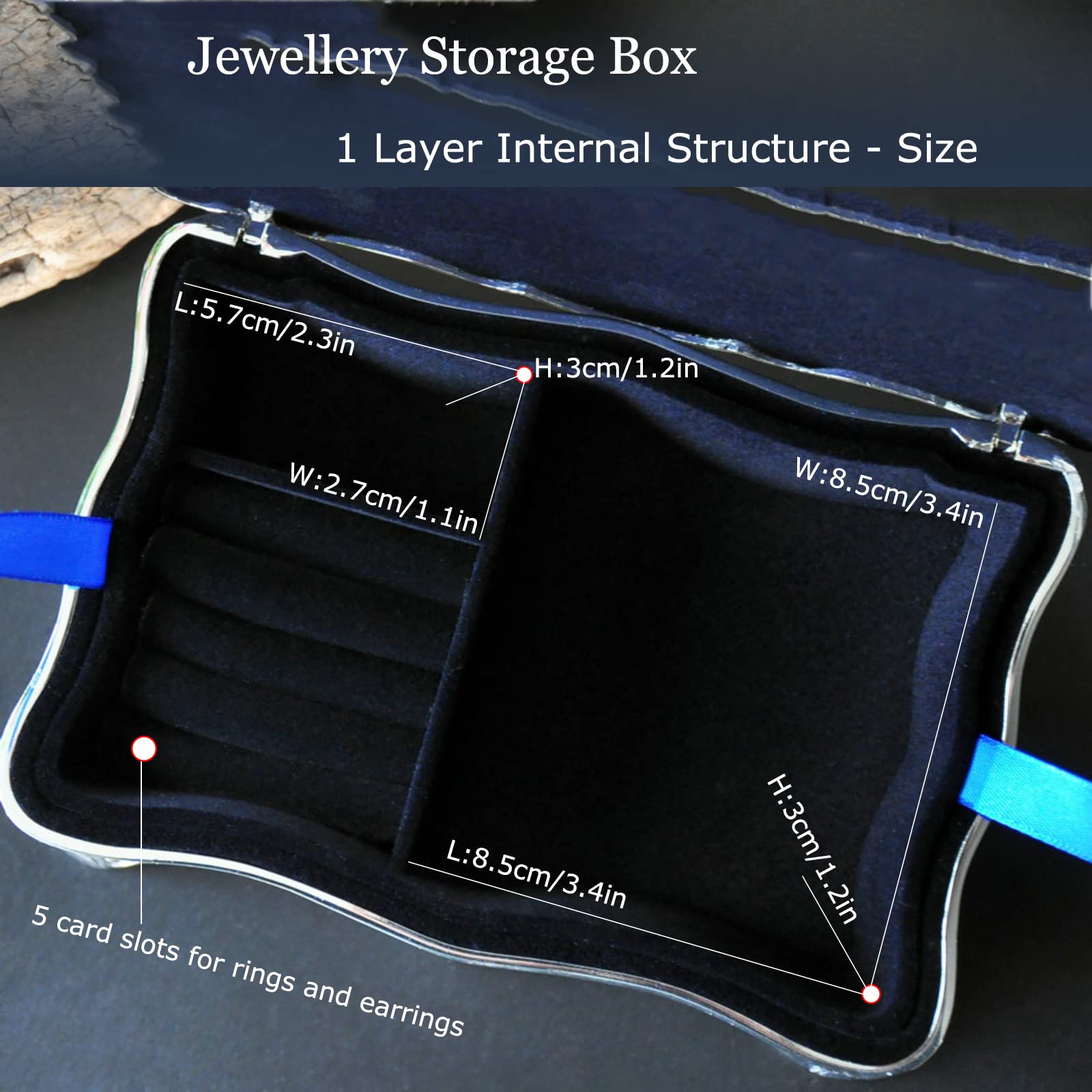 2-Layer Retro Jewelry Box Organizer for Women - Silver Jewelry Storage Case & Display Holder | Perfect for Desktop, Party Makeup, and Gift Giving