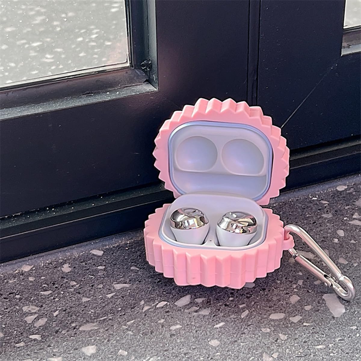 Cute Cartoon Devil Fruit [Flower Fruit] Design Silicone Case with Hook for Samsung Galaxy Buds Pro & Buds 2 - Protective Cover for Wireless Earbuds - Perfect for Gym, Travel & Daily Use
