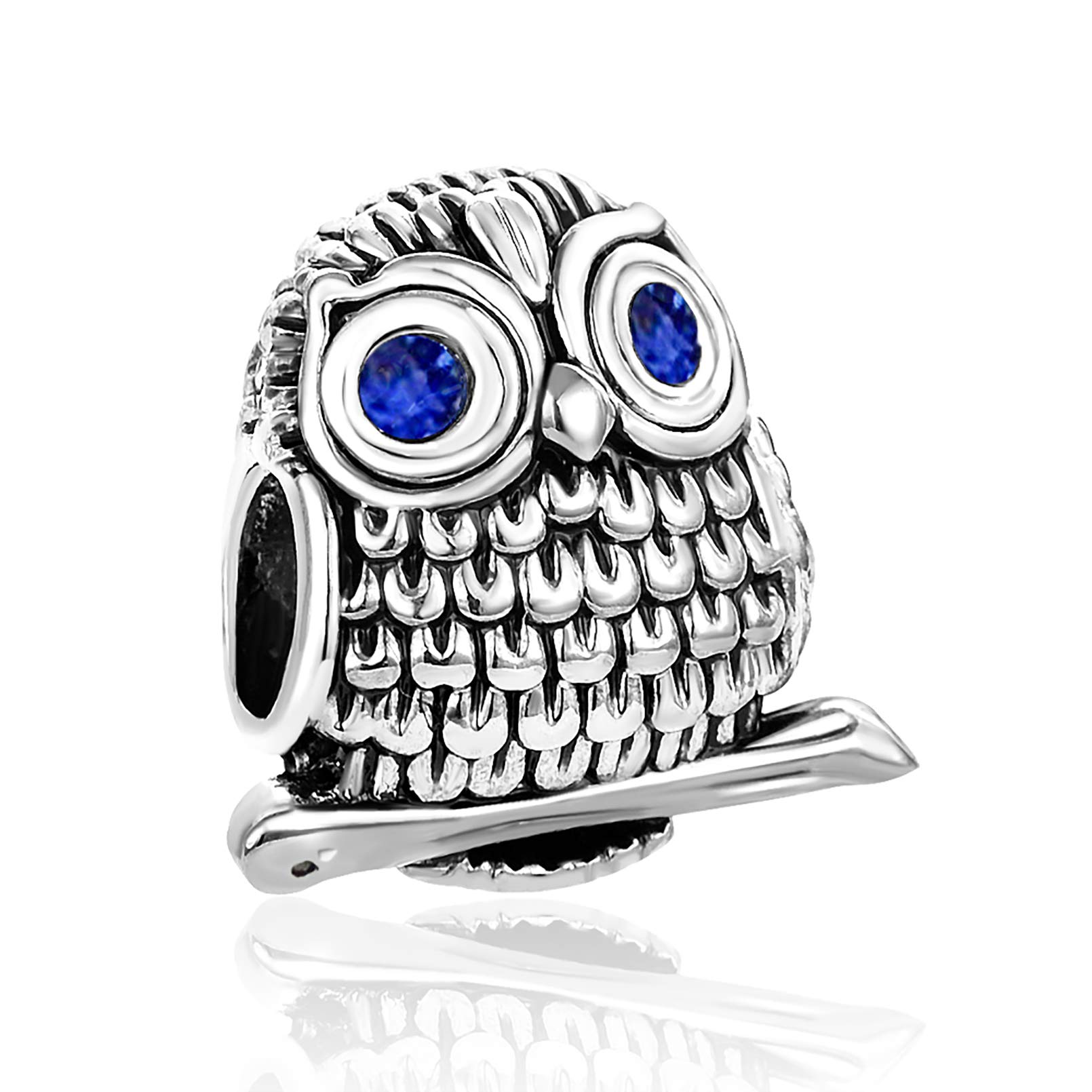 Wisdom Owl Charm for Pandora Bracelets - Elegant Silver Owl Pendant Compatible with Pandora Charms & Jewelry - Perfect for Gifts, DIY Bracelets & Necklace Making