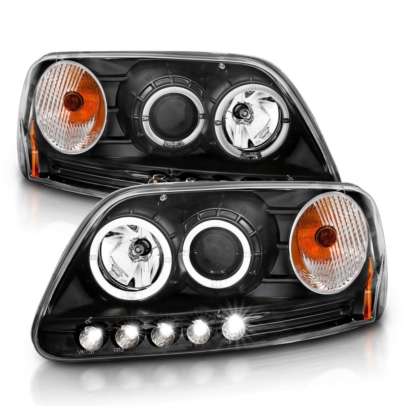 ANZO USA 111031 LED Halo Projector Headlight Set - Black | High Performance Headlights for Trucks & SUVs | Upgrade Your Night Driving & Off-Road Adventures
