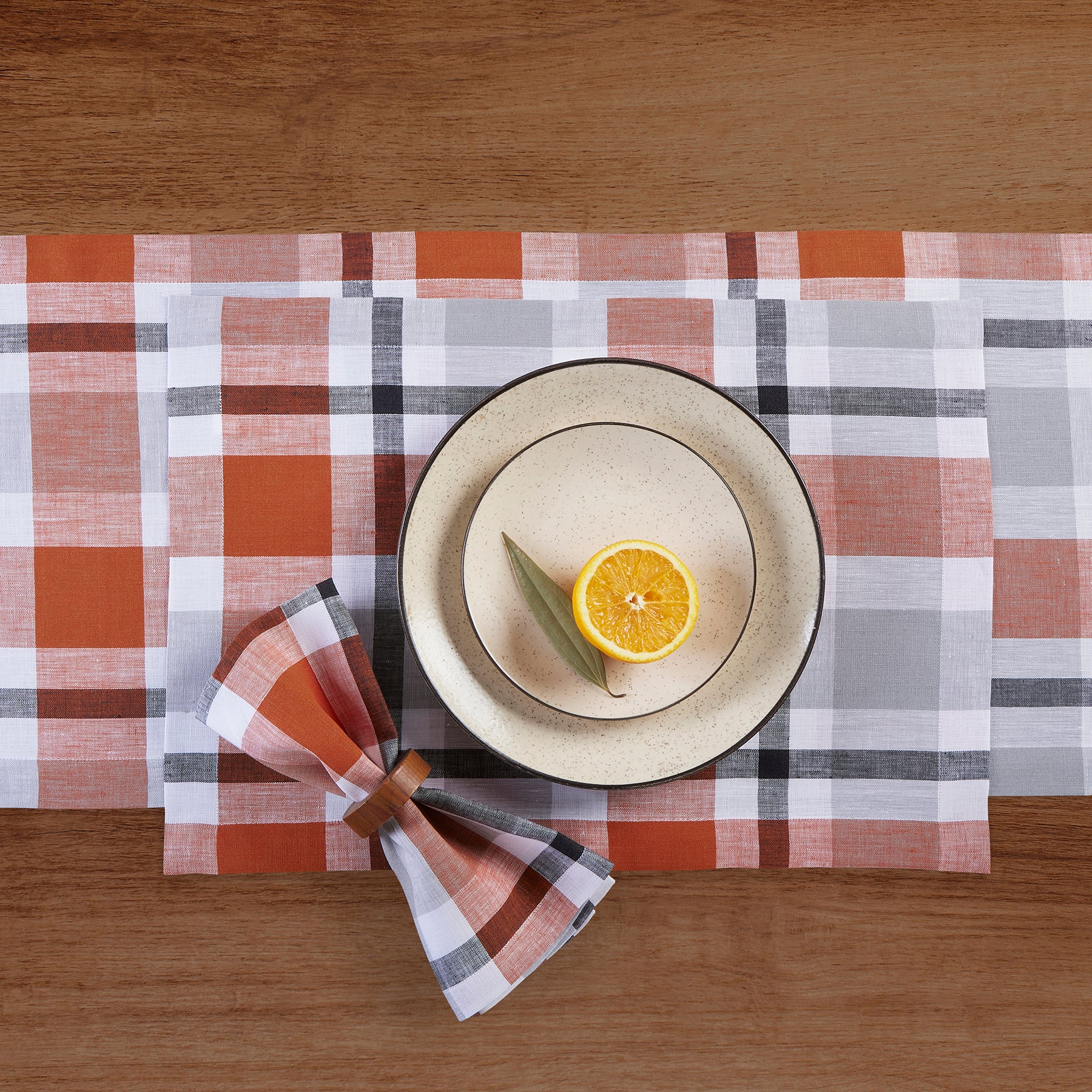 Fall Buffalo Check Placemats Set of 4 - Rustic Farmhouse Table Decor for Thanksgiving, Christmas & Seasonal Dining - Waterproof & Washable Cotton Fabric