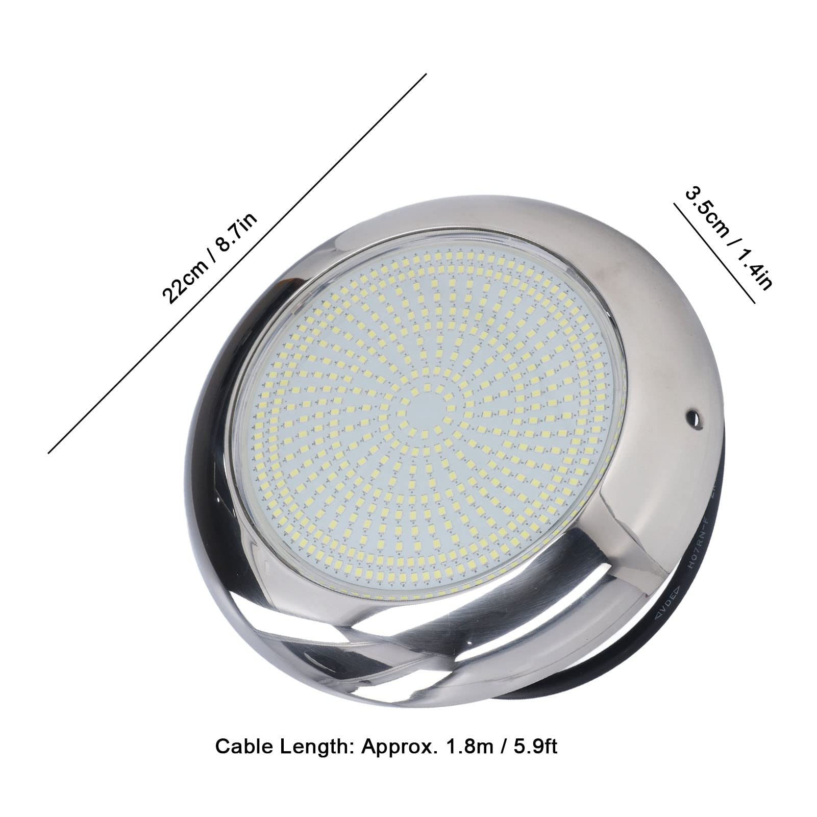 LED Pond Lights, LED Underwater Lights Stainless Steel IP68 Waterproof with 468 Light Chips - Perfect for Swimming Pools, Fountains, and Garden Ponds