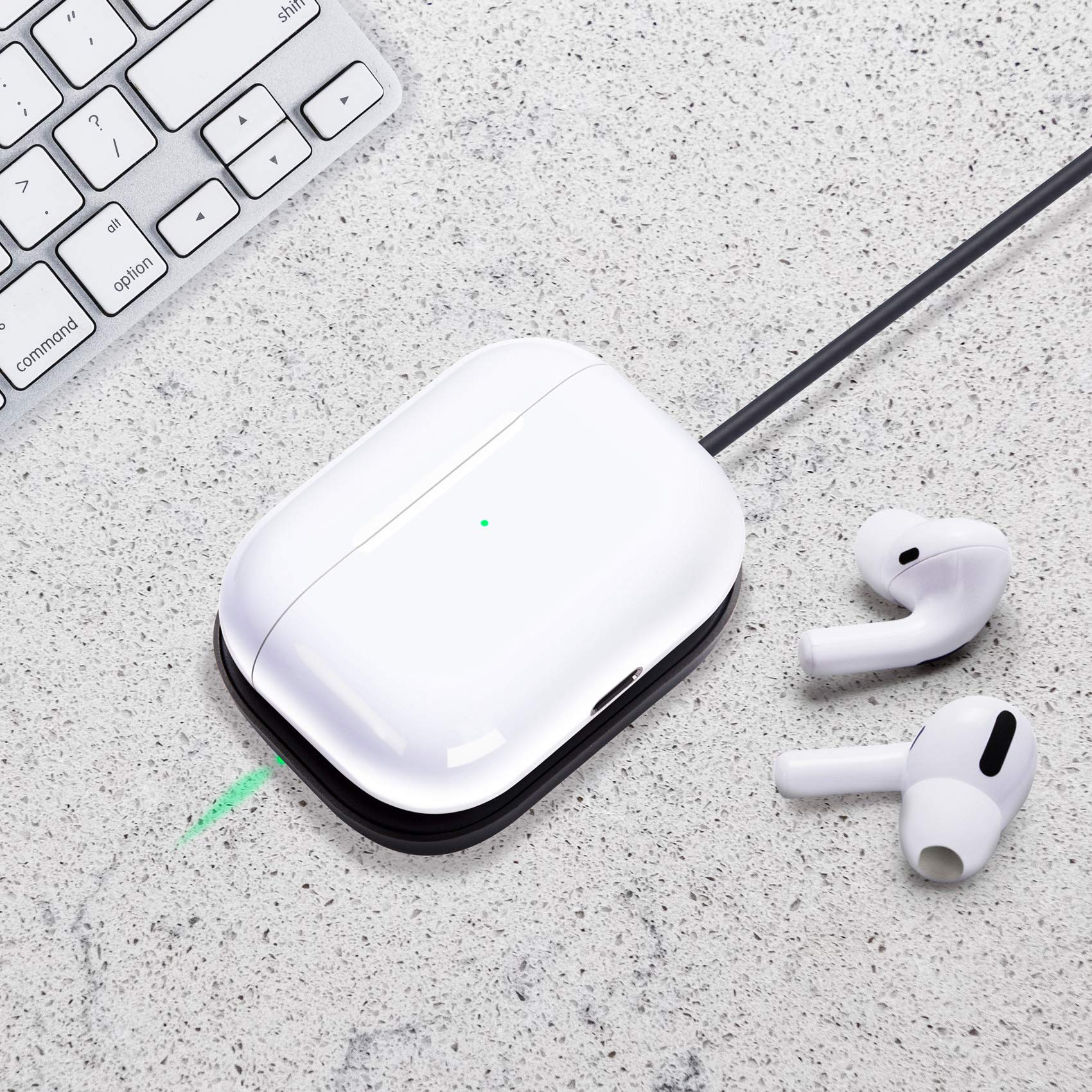 Wireless Charger for AirPods Pro 2nd Gen, AirPods 4 (ANC), AirPods 3rd Gen & AirPods Pro - Fast Qi-Certified Charging Station with LED Indicator (Black) - Perfect for Home, Office & Travel Use