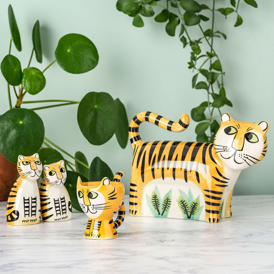 Handmade Ceramic Tiger Money Box - Cute Animal Coin Bank for Savings, Unique Gift for Kids & Adults - Perfect for Home Decor, Office Desk, and Birthday Presents