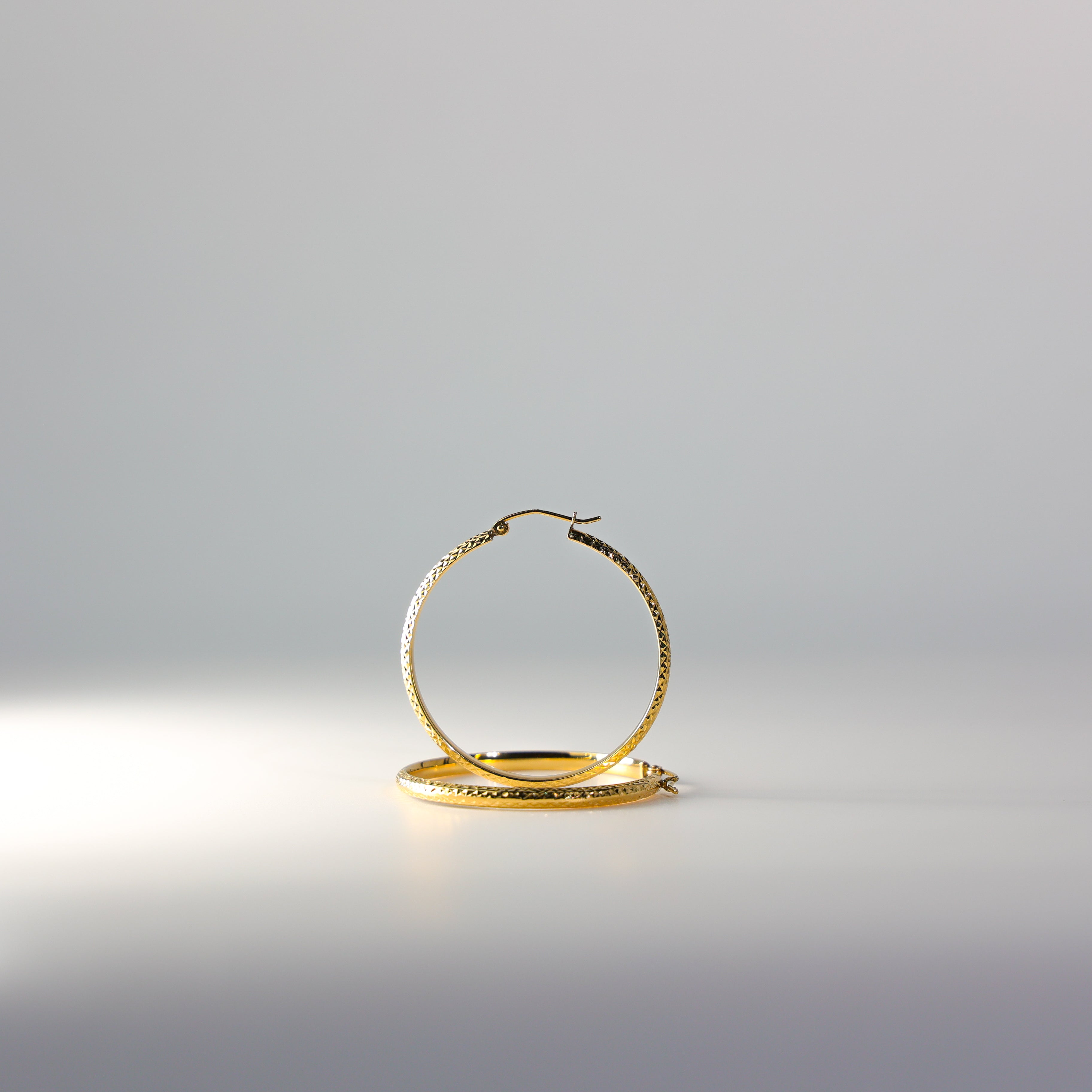 35mm Gold Diamond Cut Hoop Earrings - Model 71 | Elegant Everyday Jewelry for Women, Perfect for Parties, Weddings & Office Wear
