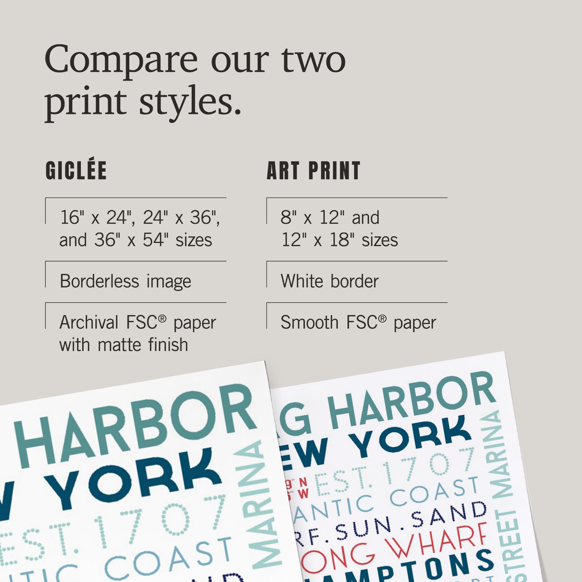 Lantern Press 16x24 Inch Giclee Art Print - Sag Harbor New York Typography Wall Decor - Perfect for Living Room, Bedroom & Office