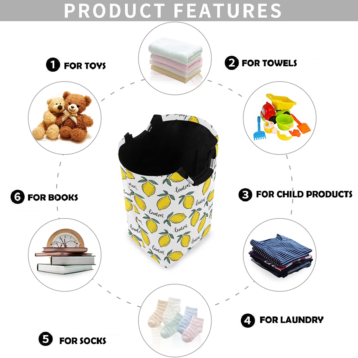 Visesunny Large Laundry Hamper Basket - 50L Water-Resistant Oxford Cloth Storage Organizer with Handles for Clothes, Toys & Linens | Perfect for Bedroom, Bathroom, Dorm & Kids Room | Space-Saving Home Organization Solution