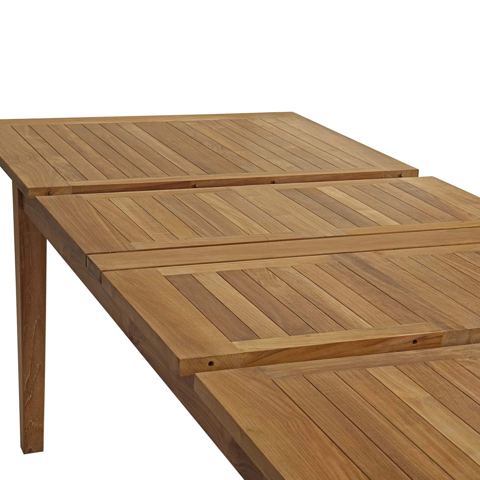 Modern Contemporary Outdoor Patio Dining Set - Wooden Balcony Garden Side Table & Chairs (Natural Finish) - Perfect for Backyard, Poolside & Small Space Entertaining