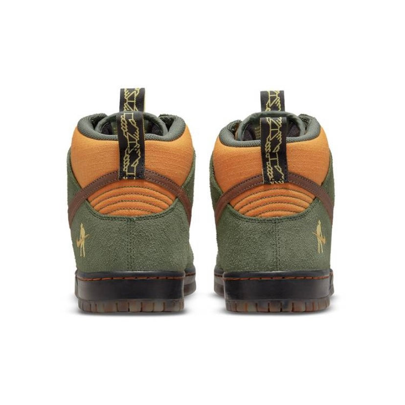 Nike SB Dunk High Pass~Port Work Boots - Army Green/Brown/Black Sneakers for Skateboarding & Streetwear Fashion - Durable Men's Shoes for Casual Wear & Urban Style