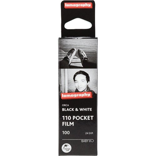 Lomography Orca Black and White 110 Film - 24 Exposures | High Contrast B&W Negative Film for Vintage Cameras | Perfect for Street Photography & Artistic Shots