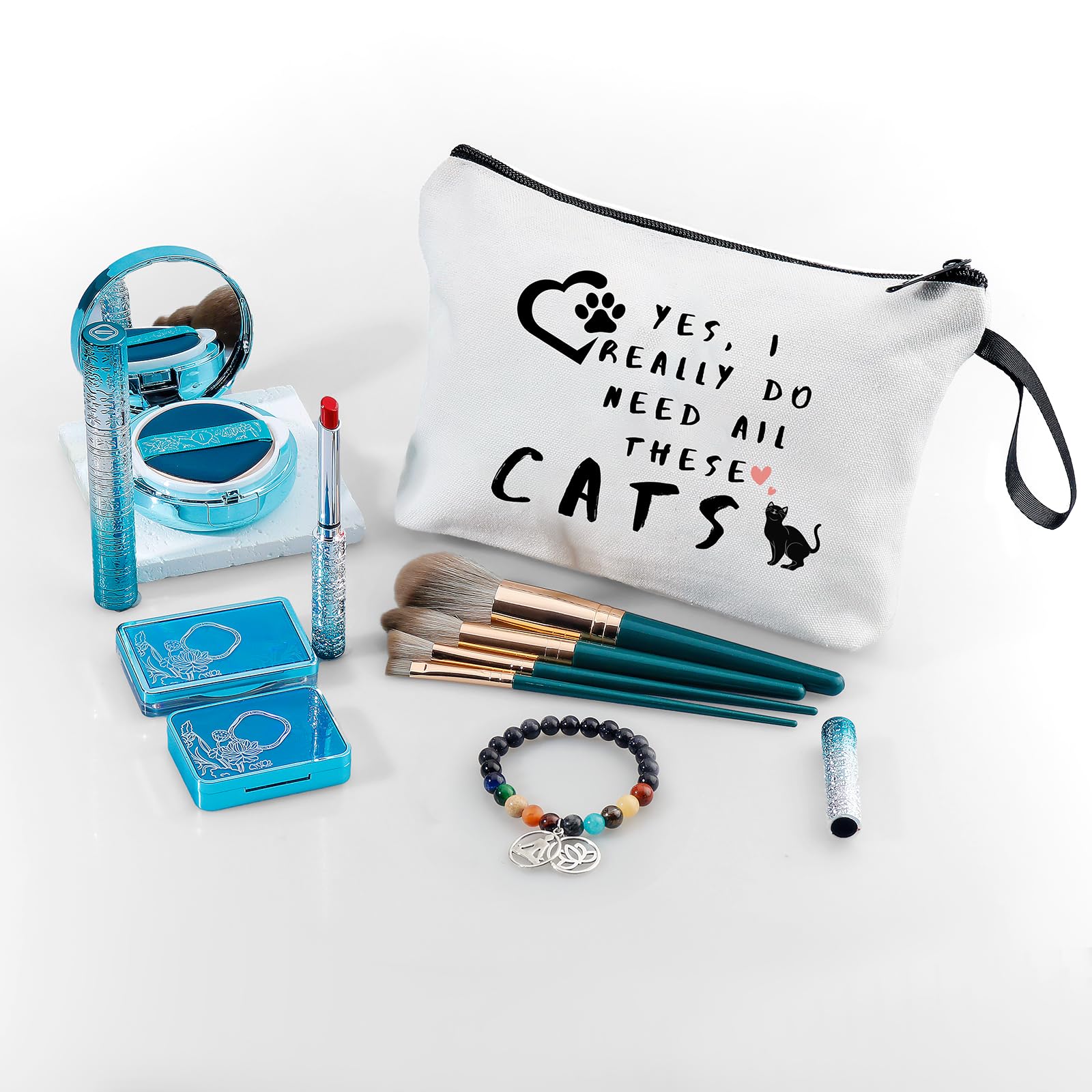 SEAMOON Cat Lifts for Cat Lovers - Funny Cat Makeup Bag & Gift Set for Women | Perfect Birthday, Memorial & Crazy Cat Lady Party Supplies | Great for Cat-Themed Parties, Gifts & Everyday Use