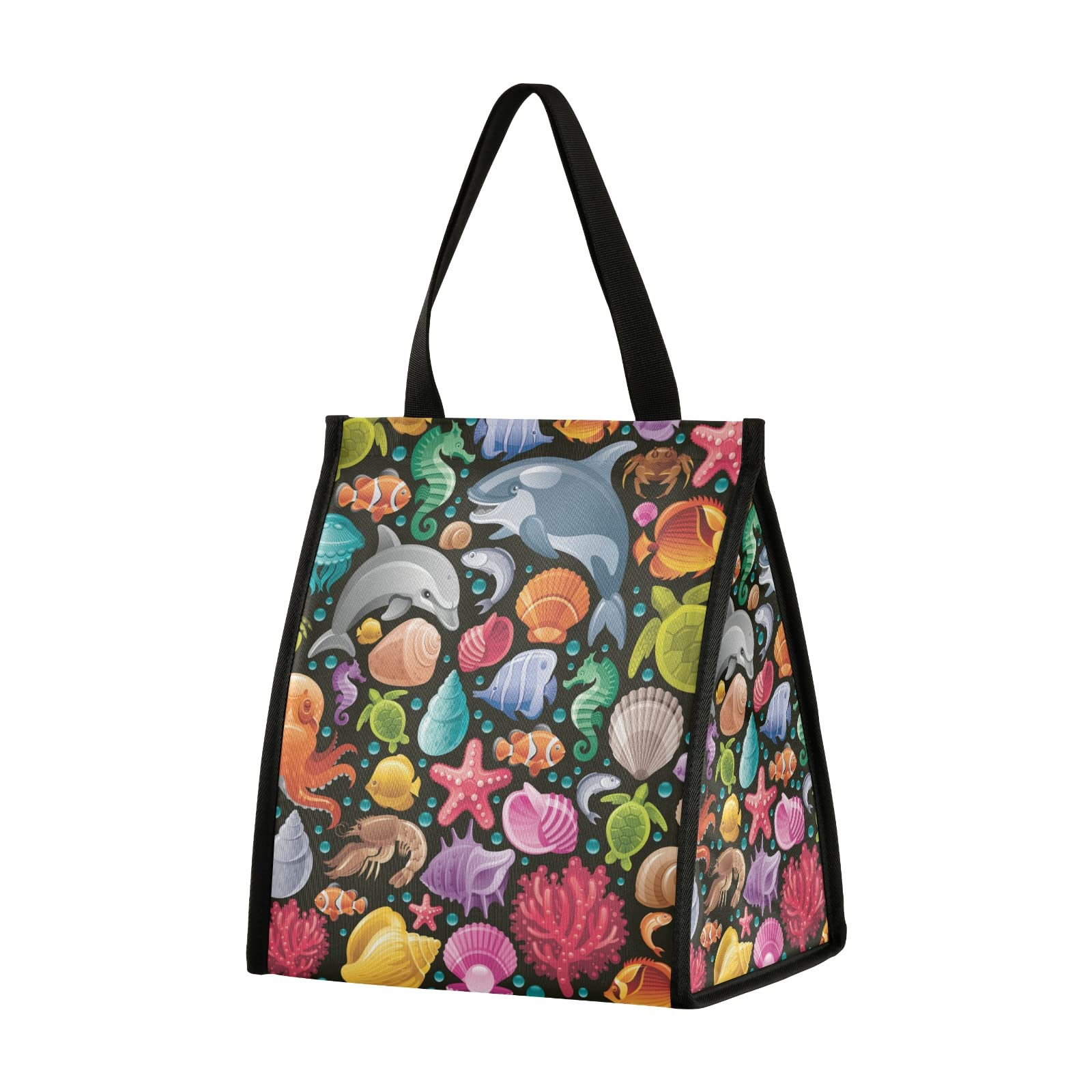 Waterproof Insulated Lunch Bag for Men & Women - Sea Diving Animals Design Cooler Tote for Work, School, Picnic & Travel | Durable Lunch Box for Office, Beach, Hiking & Outdoor Activities