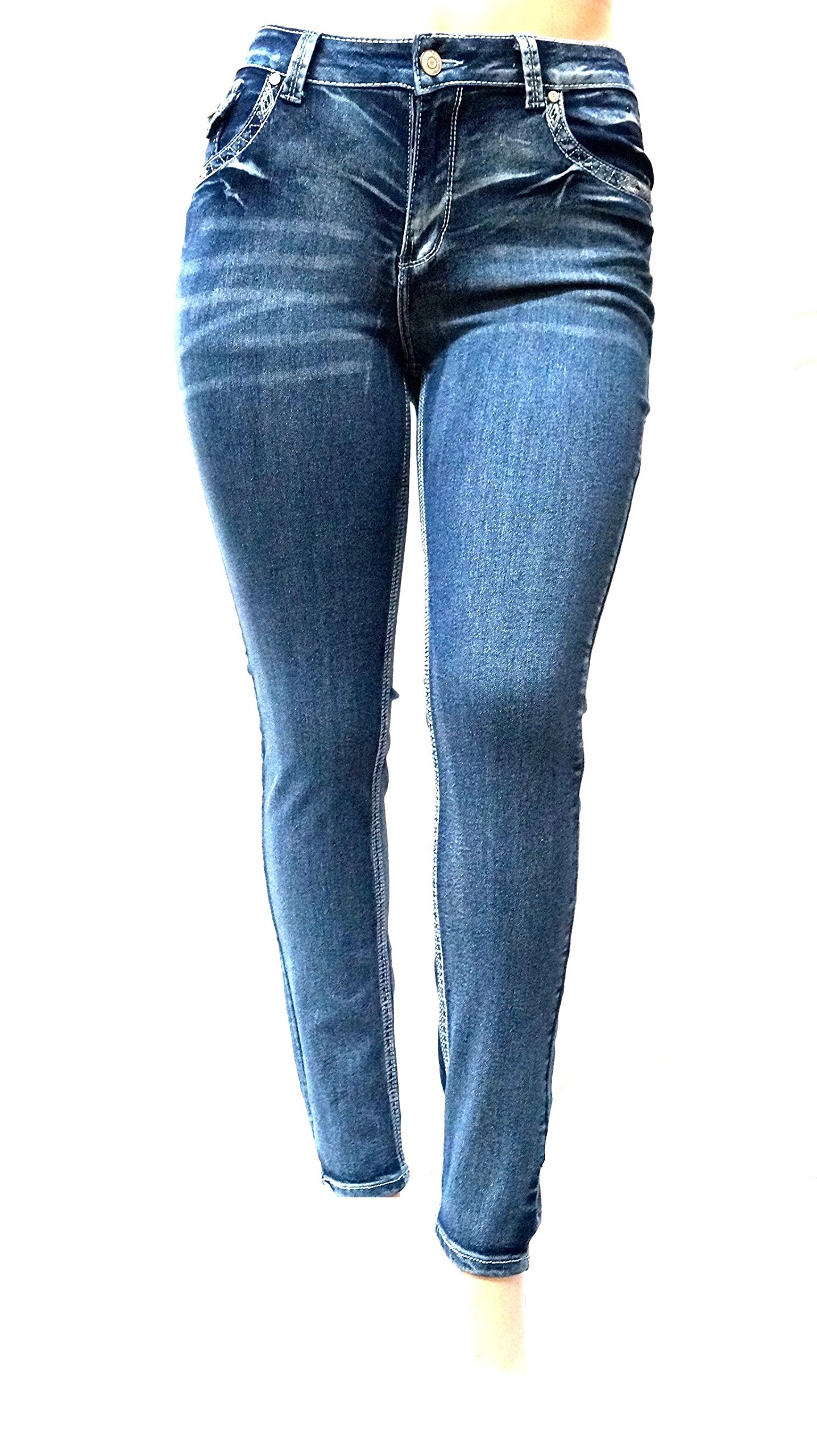 Jack David Women's Plus Size Stretch Denim Jeans - Blue/Black Curvy Fit with Flap Pockets (Skinny, Bootcut & Cargo Styles) | Comfortable & Stylish for Casual Wear, Office & Night Out