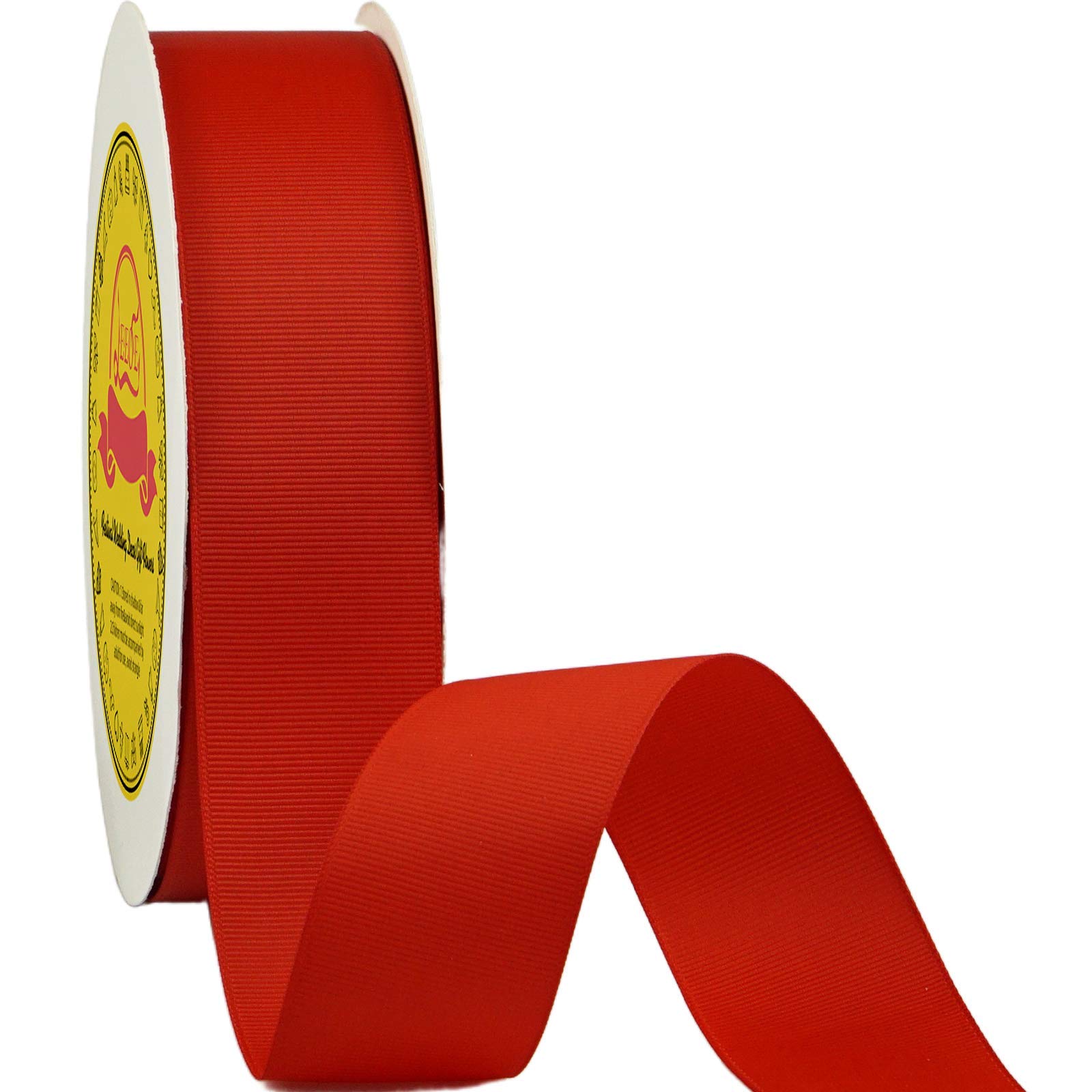 LEEQE 1.5 Inch x 50 Yards Red Grosgrain Ribbon - Premium Gift Wrapping Ribbon for Christmas, Baby Showers, Wedding Decorations, Crafts & DIY Projects - Perfect for Bows, Wreaths, Party Decor and Gift Packaging