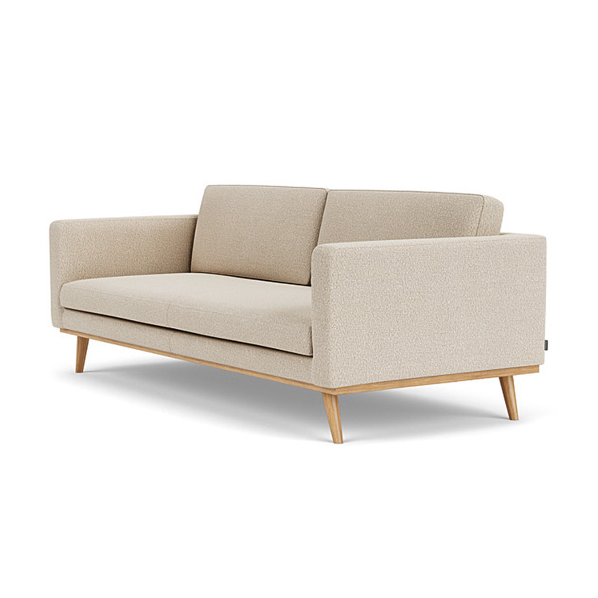 Johan Boucle 3 Seater Sofa - Modern Upholstered Fabric Couch for Living Room, Lounge & Apartment - Comfortable Mid-Century Style Sectional Sofa with Soft Boucle Fabric
