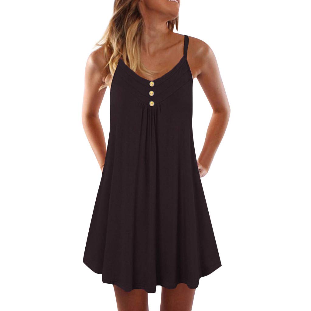 ONHUON Women's Boho Printed Open Back Sleeveless Mini Dress - Sexy Summer Casual Dress for Beach, Party & Vacation | Flowy A-Line Sundress for Outdoor Music Festivals, Date Night & Tropical Getaways