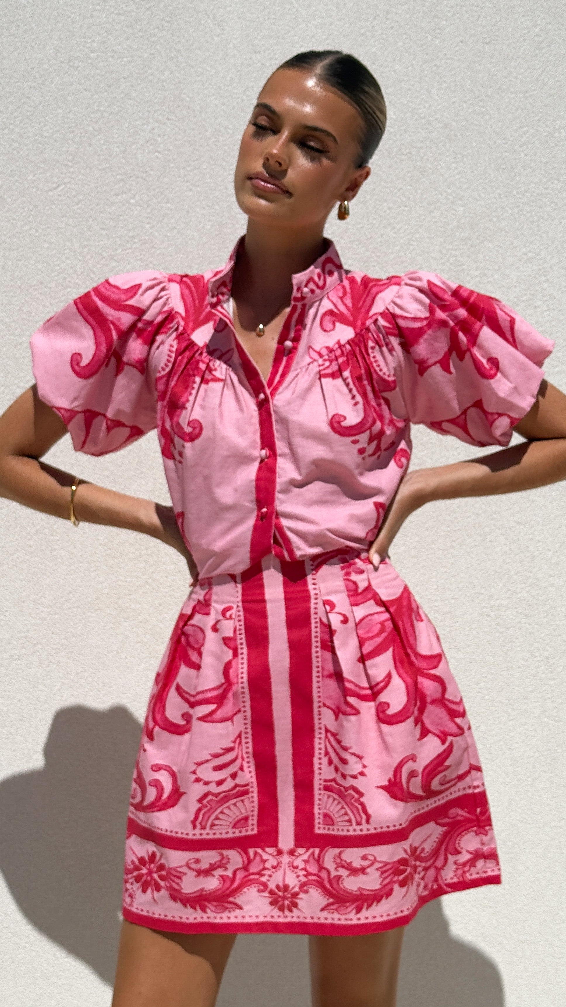 Lanie Shirt for Women - Soft Pink Blouse with Floral Embroidery | Perfect for Casual Wear, Office Outfits & Date Nights