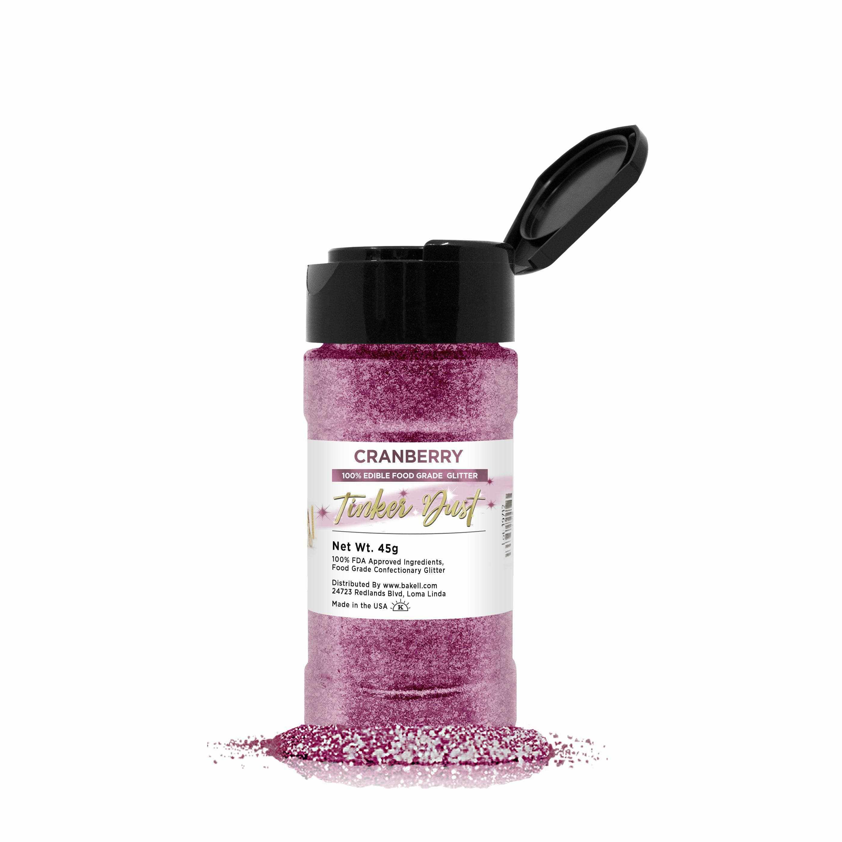 Premium Cranberry Tinker Dust® Glitter - 45g Shaker Bottle for DIY Crafts, Nail Art, Scrapbooking & Home Decor | Sparkling Red Glitter for Creative Projects & Party Decorations