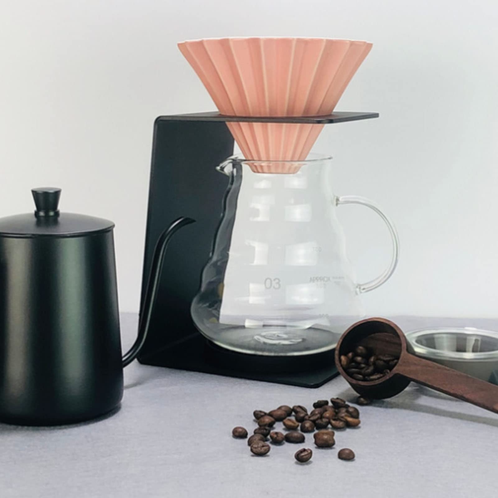Premium Drip Coffee Stand - Pour Over Coffee Maker & Dripper Holder for Coffee Connoisseurs - Barista-Grade Coffee Accessories for Home, Office & Cafe Use (Black)