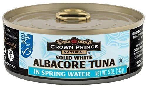 Premium CROWN PRINCE Solid White Albacore Tuna in Spring Water, 5 oz (Pack of 12) - High Protein, Low Mercury, Keto & Paleo Friendly - Perfect for Salads, Sandwiches, and Meal Prep