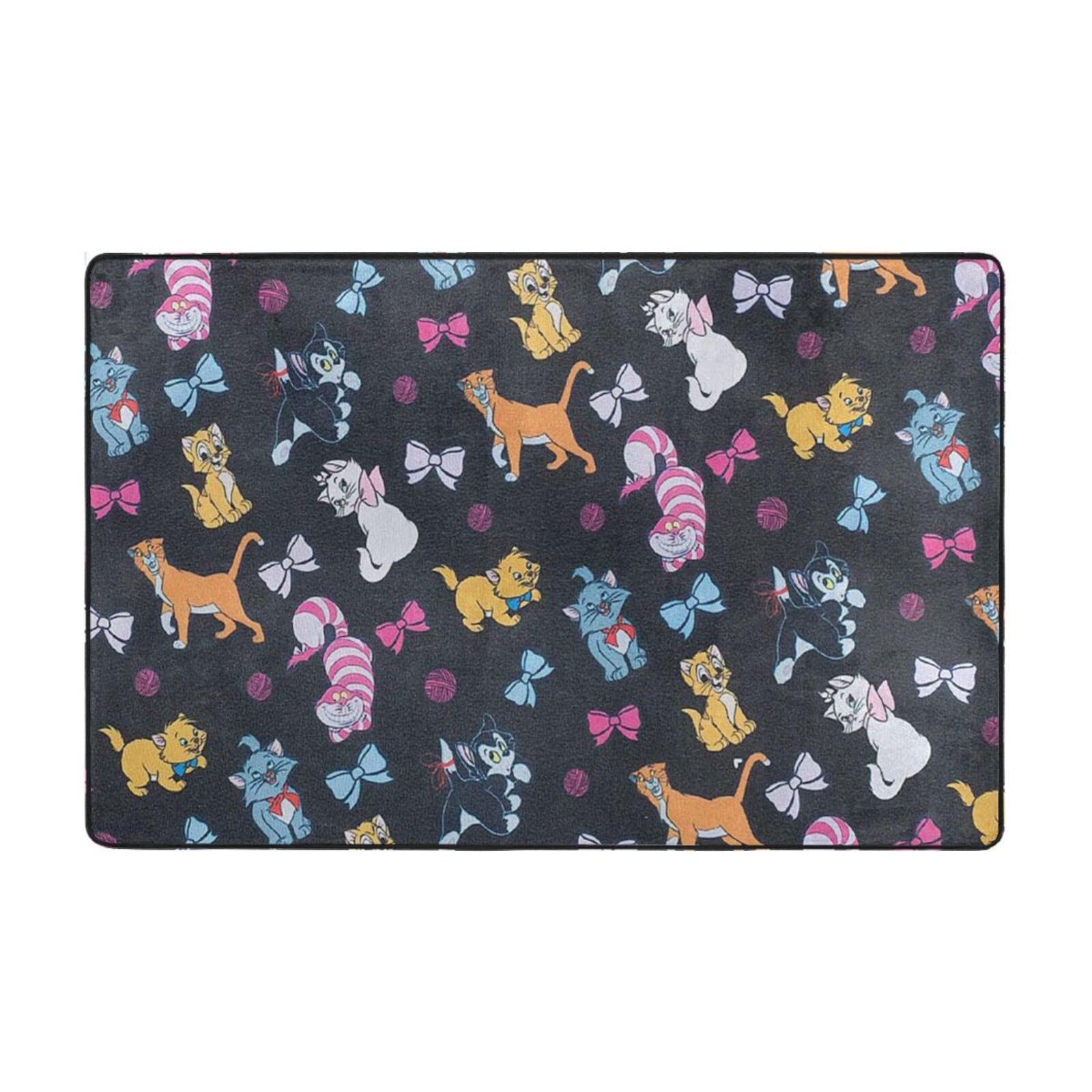 Cartoon Cat Area Rug - Non-Slip Indoor Outdoor Doormat & Bath Mat, Soft Floor Carpet for Living Room, Bedroom, Home Decor - Perfect for Entryway, Bathroom, and Pet Areas (One Size)