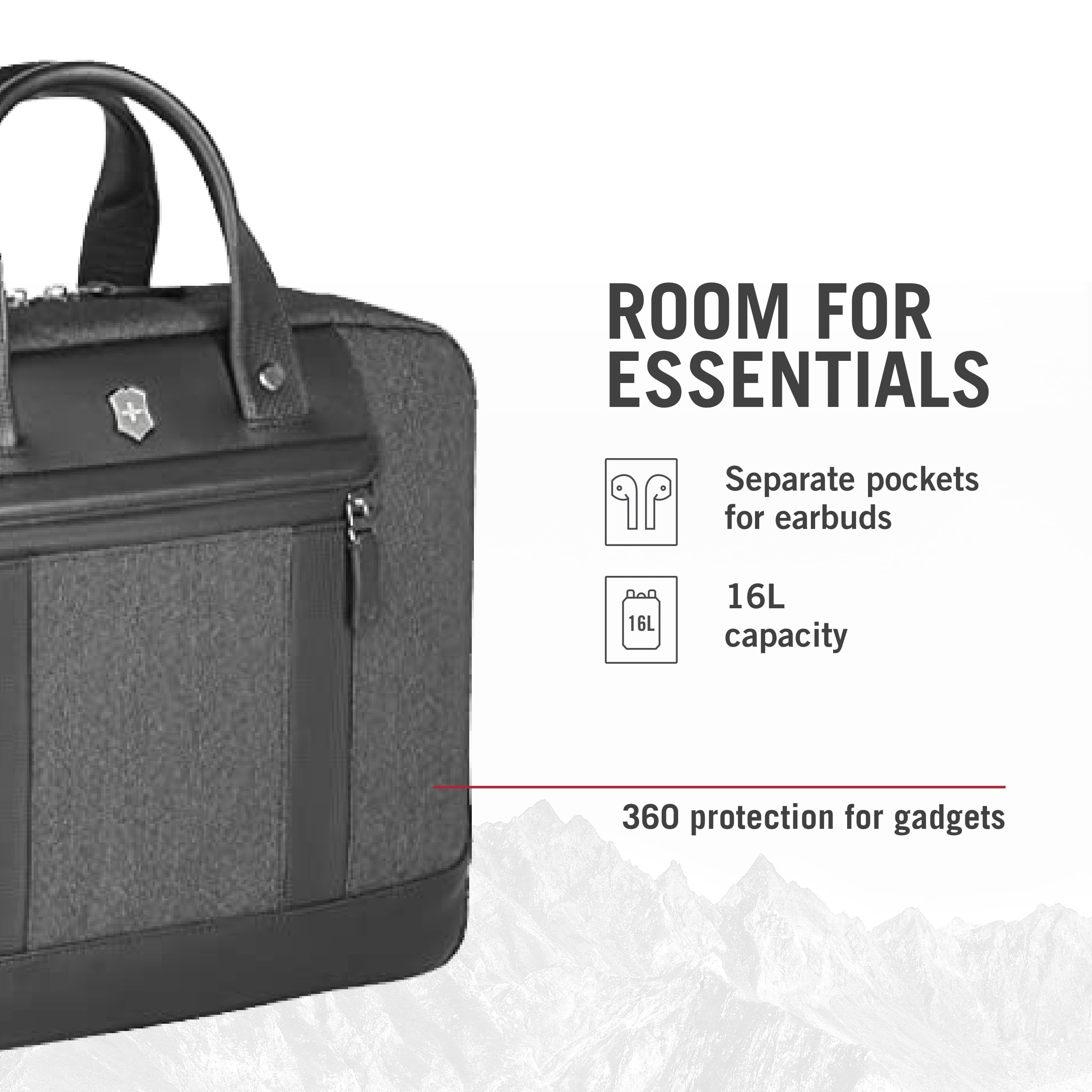 Victorinox Architecture Urban2 Professional Laptop Briefcase - 16L Gray Business Bag with Detachable Shoulder Strap - Ideal for Work, Travel & Commuting - Durable Office Briefcase for Men & Women