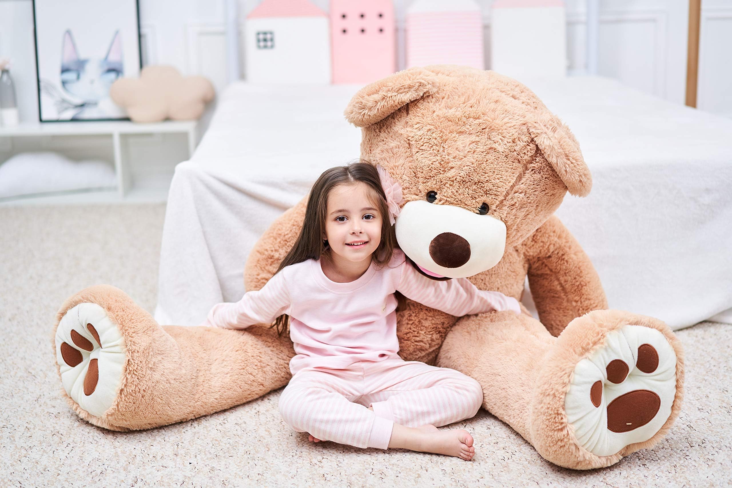 IKASA 63-inch Giant Teddy Bear Plush Toy - Soft Stuffed Animal for Kids & Adults (Brown) | Perfect for Gifts, Nursery Decor, and Cuddling