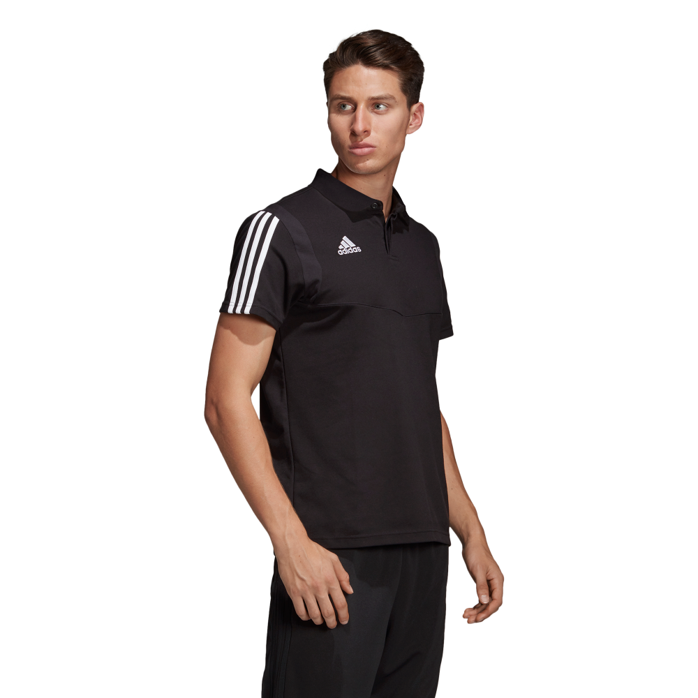 Adidas Tiro 19 Men's Training Polo Shirt - Black & White - Moisture Wicking Performance Top for Soccer, Gym & Casual Wear