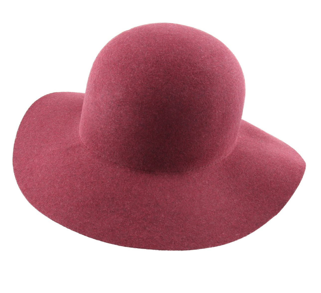 Classic Italian Women's Nude Wool Felt Floppy Hat - Packable, Water Repellent, Wide Brim (54cm) Burgundy - Perfect for Outdoor Activities, Beach, Travel & Fashion Accessories