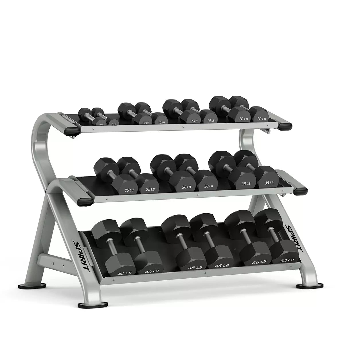 Spirit ST800DR3 Dumbbell Rack - Heavy Duty Free Weight Storage Organizer for Home Gym & Commercial Fitness Centers | Perfect for Garage, Basement & Workout Room Organization
