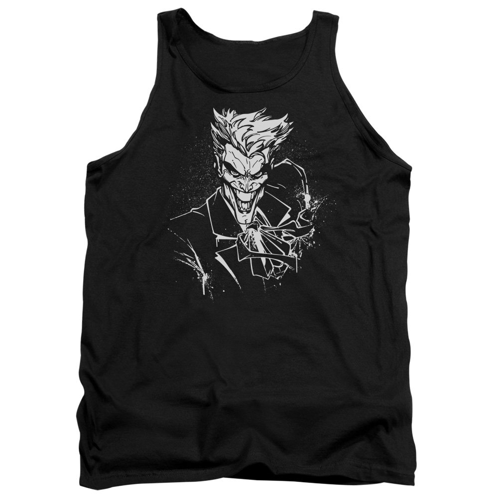 Batman Joker Splatter Smile Graphic Unisex Tank Top for Men & Women - Casual Wear, Cosplay & Superhero Fan Apparel