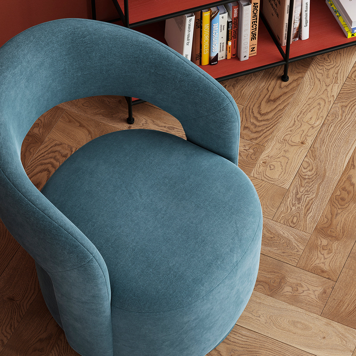Stylish Judi Fabric Swivel Armchair - Modern Upholstered Accent Chair with 360° Rotation for Living Room, Bedroom or Office - Comfortable Lounge Seating for Home Decor