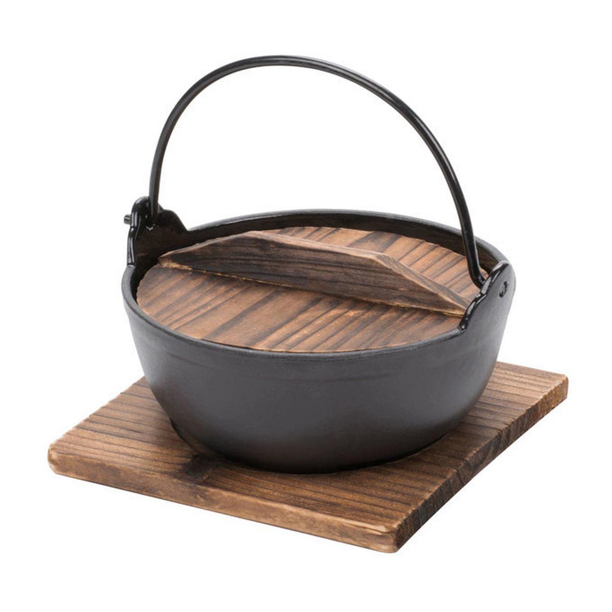 JapanBargain 1803 - 7 Inch Cast Iron Sukiyaki Pot with Lid, Japanese Hot Pot for Shabu Shabu, Nabe & Noodle Cooking - Perfect for Family Dinners & Asian Cuisine at Home